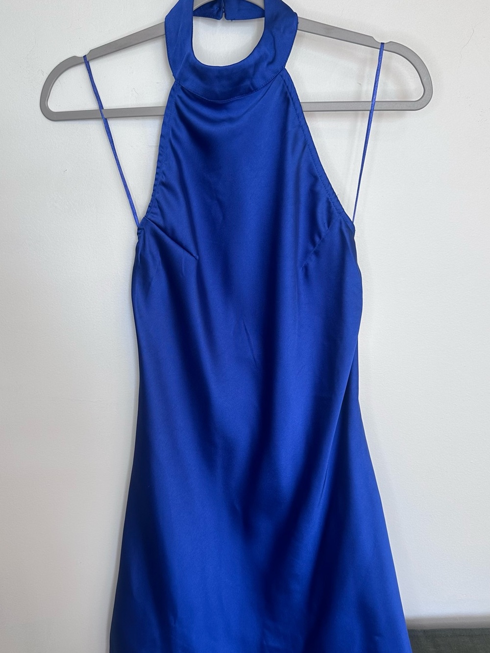Sincerly Jules Cobalt Blue Halter Mini Dress